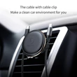 Baseus univerzális szellőzőrácsba illeszthető mágneses PDA/GSM autós tartó kábeltartóval - Baseus Magnetic Car Holder with cable clip - fekete