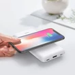 Univerzális hordozható, asztali akkumulátor töltő - HOCO J50 Power Bank - Type-C+ microUSB + Lightning +Wireless Charging - 10.000 mAh - fehér