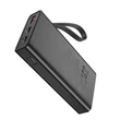 Univerzális hordozható, asztali akkumulátor töltő - HOCO Q4 Power Bank - USB+Type-C + Lightning + PD+QC3.0 - 10.000 mAh - fekete