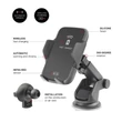 Univerzális Qi vezeték nélküli autós tartó/gyorstöltő - Forcell Smart Automatic - fekete - Qi szabványos 
