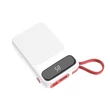 Univerzális hordozható, asztali akkumulátor töltő - HOCO J40 Lightning Power Bank - USB+microUSB+Type-C - 10.000 mAh - fehér