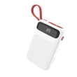 Univerzális hordozható, asztali akkumulátor töltő - HOCO J40 Type-C Power Bank - USB+microUSB+Type-C - 10.000 mAh - fehér