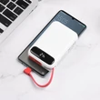 Univerzális hordozható, asztali akkumulátor töltő - HOCO J40 Lightning Power Bank - USB+microUSB+Type-C - 10.000 mAh - fehér