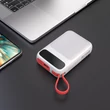 Univerzális hordozható, asztali akkumulátor töltő - HOCO J40 Lightning Power Bank - USB+microUSB+Type-C - 10.000 mAh - fehér