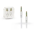 3,5 - 3,5 mm jack audio kábel 1 m-es lapos vezetékkel - fehér