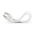 3,5 - 3,5 mm jack audio kábel 1 m-es lapos vezetékkel, alumínium csatlakozó fejjel - fehér/ezüst