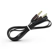 3,5 - 3,5 mm jack audio kábel 1 m-es lapos vezetékkel - fekete