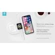 Devia Qi univerzális vezeték nélküli töltő állomás - 5V/1A - Devia 3in1 Wireless Charger for Smartphone + Apple Watch + Earphone - white 
