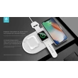 Devia Qi univerzális vezeték nélküli töltő állomás - 5V/1A - Devia 3in1 Wireless Charger for Smartphone + Apple Watch + Earphone - white 