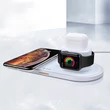 Devia Qi univerzális vezeték nélküli töltő állomás - 18W - Devia V.3 3in1 Wireless Charger for Smartphone + Apple Watch + Earphone - white 