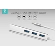 Devia Leopard Type C 3.1 - RJ45 és USB 3.1 Hub - silver