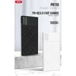 Univerzális hordozható, asztali akkumulátor töltő - XO PR110 Power Bank - USB + Type-C + microUSB + PD + QC3.0 - 10.000 mAh - fekete