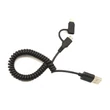 AWEI CL-53 1m/2 az 1-ben USB - micro USB/fekete Lightning kábel #01