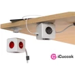 Allocacoc PowerCube Extended USB 1,5m 4-es piros/fehér USB-s elosztó #01
