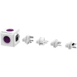 Allocacoc PowerCube ReWirable USB 4-es lila/fehér USB-s hálózati elosztó 4 cserélhető dugóval #01