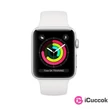 Apple Watch S3 38mm ezüst alumíniumtok, fehér sportszíjas okosóra #01