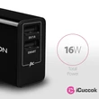 Axagon ACU-DS16 2.2A + 1A fekete fali töltő #01