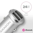 Axagon PWC-5V4 2.4A + 2.4A ezüst autós töltő #01
