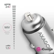Axagon PWC-5V4 2.4A + 2.4A ezüst autós töltő #02