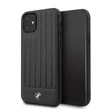 BMW iPhone 11 Pro Max csíkos fekete kemény bőrtok #01