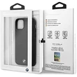 BMW iPhone 11 Pro Max vízszintesen csíkozott fekete kemény bőrtok #04