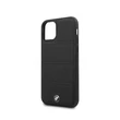 BMW iPhone 11 Pro Max vízszintesen csíkozott fekete kemény bőrtok #01