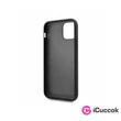 BMW iPhone 11 vízszintesen csíkozott fekete kemény bőrtok #02