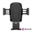 Baseus Gravity Qi 4-6,5" vezeték nélküli szellőzőrácsba rögzíthető fekete autós telefon tartó #01