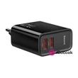 Baseus Speed Dual USB QC3.0 30W fekete hálózati gyorstöltőfej #01