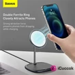 Baseus Swan 15W mágneses, fekete vezeték nélküli töltő és tartó iPhone 12 telefonhoz #04