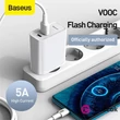 Baseus Travel Charger Set PPS QC C+A VOOC 30W fehér gyorstöltőfej + USB Type-C 5A 1m fehér kábel #02
