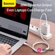 Baseus Travel Charger Set PPS QC C+A VOOC 30W fehér gyorstöltőfej + USB Type-C 5A 1m fehér kábel #04