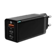 Baseus USB-C+C+A PD3.0/PPS/QC4 65W fekete hálózati gyorstöltőfej #02