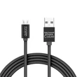 Delight LED fénnyel microUSB 1m fekete adatkábel #02