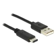 Delock 1m USB Type-C 2.0 apa - USB 2.0 A típusú apa fekete kábel #01