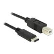 Delock 1m USB Type-C 2.0 apa - USB 2.0 B típusú apa fekete kábel #01