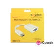 Delock 61766 fehér adapter displayport apa > VGA 15 pin anya #01