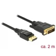Delock 85313 Displayport 1.2 apa > DVI 24+1 apa passzív 2m fekete kábel #01