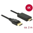 Delock 85317 Displayport 1.2 apa > High Speed HDMI-A apa passzív 4K 2m fekete kábel #01