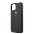FERRARI GEN iPhone 11 Pro függőlegesen csíkozott fekete kemény bőrtok #01