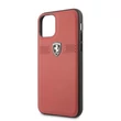 FERRARI Off Track iPhone 11 Pro Max piros szemcsés bőrtok #01