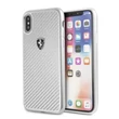 Ferrari Heritage iPhone X/XS ezüst kemény/valódi karbon tok #01