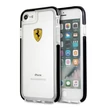 Ferrari iPhone 7 átlátszó/fekete fényes tok #01