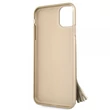 GUESS Saffiano iPhone 11 Pro gyűrűs kitámasztóval bézs kemény tok #02