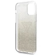 GUESS iPhone 11 Pro Max csillámos folyadékos háromszöges arany TPU tok #02