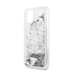 GUESS iPhone 11 Pro Max csillámos folyadékos szíves ezüst kemény tok #01