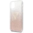 GUESS iPhone 11 Pro csillámos folyadékos háromszöges rózsaszín TPU tok #01