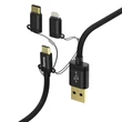 Hama 183304 micro USB / Type-C / Lightning 3 in1 fekete 1,5m adatkábel #01