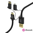 Hama 183348 1m micro USB / Type-C / Lightning 3 in1 fekete adatkábel #01