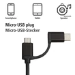 Hama 4 az 1-ben (USB, USB Type-C, micro USB + OTG) 1m fekete adatkábel #06